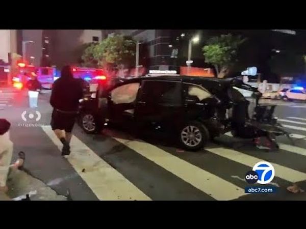 Suspect steals LAPD cruiser, drags cop alongside until he crashes into other vehicles, causing more injuries