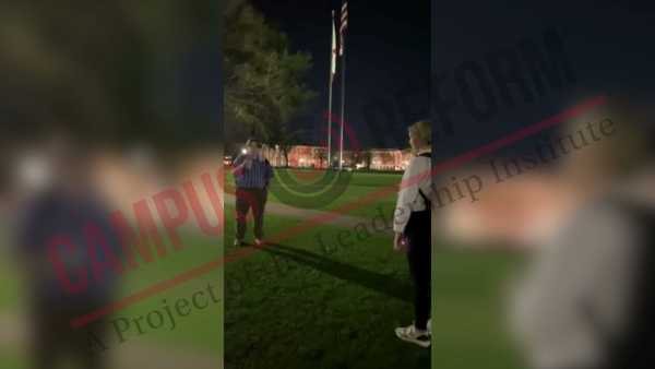 'Real women? That's transphobic': Protester defends the idea of identifying as a cat outside Riley Gaines event in Alabama
